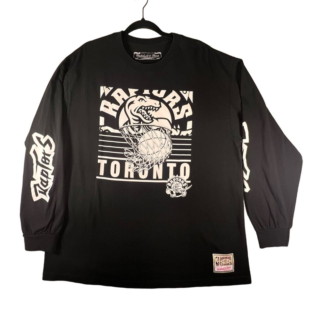 Raptors Mitchell & Ness Big Face 3.0  Long Sleeve T Shirt, Black, size XL